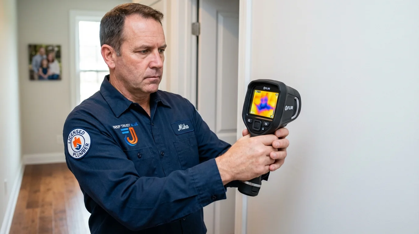 Thermal imaging leak detection by Johns Plumbing LLC in North Branford